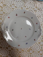 Zsolnay füles porcelán kínáló tál, tortás, süteményes tál, tányér