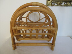 RÉGI, RETRO RATTAN ÚJSÁGTARTÓ . ALKUKÉPES!