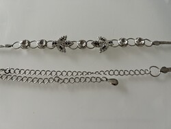 Elegáns fém öv strasszokkal kirakva, 114 cm hosszú