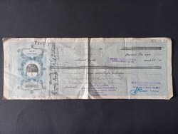 Váltó 15 pengő - Bekebelezett váltó - Mezőberény 1943. Békésmegyei Takarékpénztár Egyesület