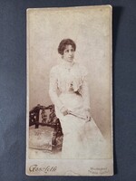Antik fotó Goszleth István (1850-1913) műtermi fotója női portré kb. 1895–1905 között