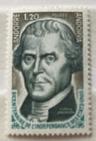 Thomas Jefferdon - Andora-i postatiszta bélyeg 1976