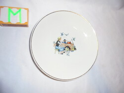 Régi Hollóházi porcelán, mesejelenetes - Hamupipőke - gyerek mélytányér