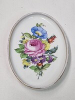 Rosenthal aranyozott virágmintás porcelán gyűrűtartó szép állapotban 12,5 cm. hosszú