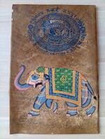 JAIPUR pecsétes urdu feliratos indiai elefántos festmény "A királyi család elefántja"