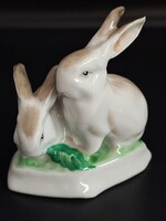 Hollóházi porcelán nyúl pár