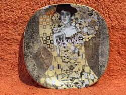 Porcelán falitányér, falidísz, Gustav Klimt