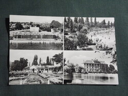 Képeslap,Hajdúszoboszló,mozaik,gyógyfürdő,strand,bejárat,medence,Bányász üdülő látkép,részlet, 1963-