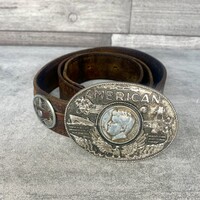 Vintage American John F. Kennedy bőr öv