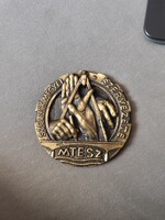 Szolnok megyei szervezete MTESZ bronzplakett