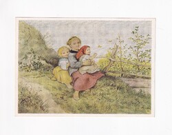 GYK:208 Gyerekek képeslap "Postatiszta"