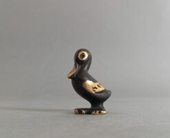 Walter Bosse modernista/bauhaus festett bronz kacsa szobor 1950s
