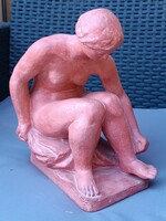 Deák László: Kerámia akt (25 cm magas)