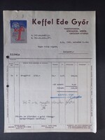 Keffel Ede Győr - Viaszosvászon-, Bőrvászon-, Műbőr-, Linóleum-gyárak számlája 1946