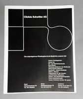 Karl Gerstner indusztriál/op-art design 'Clichés Schwitter' eredeti litográf reklámlap 1960s