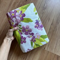Lila virág mintás török pamut ágynemú huzat szett