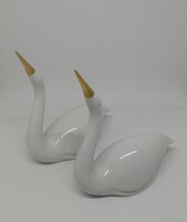 Hollóházi porcelán art deco hattyú!