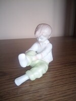 Aquincum öltözködő porcelán lány, kislány. Hibátlan. Jelzett