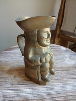 Pazar régi réz Toby Jug kiöntő I. (14,2x10x7 cm)