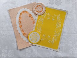 Retro, papír tányér és pohár alátét