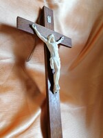 Retró falra akasztható fa kereszt