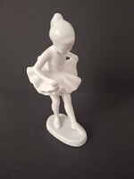 Hollóházi porcelán balerina fehér