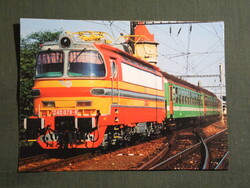 Képeslap,Szlovákia,ZSR vasút,Érsekújvár vasútállomás,240 078-6 villanymozdony szerelvény,2003-