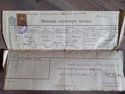 Házassági anyakönyvi kivonat Király Lázár csendőr törzsőrmester Kisvárda Szabolcs Vármegye 1929