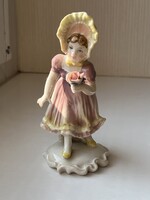 Kislány virággal Karl Ens porcelán figura (P0026)