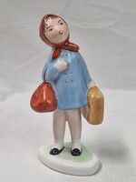 Bodrogkeresztúri utazó kislány kerámia figura hibátlan állapotban 15 cm. magas