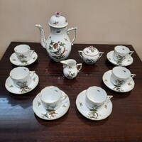 Herendi Rothschild mintás porcelán teás, capuccinós készlet