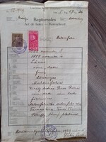 Keresztlevél Nyikómalomfalva pecséttel Udvarhely vármegye - 1929
