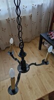 Three-pronged wrought iron chandelier