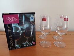 4 db kristály vörösboros pohár