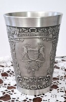 Ón ,  zinn Baden - Württemberg címeres jelenetes   pohár  8,5 cm magas