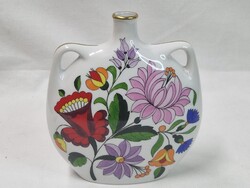 Kalocsai kézzel festett porcelán virág mintás kiöntő vagy kulacs hibátlan állapotban 13,5 cm. magas