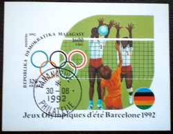 KPB231 / Madagaszkár 1992 Olimpiai blokk pecsételt
