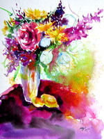 Flowers still life II  -  watercolor painting - Virág csendélet II -  akvarell festmény