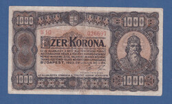 1000 Korona 1923 Magyar Pénzjegynyomda Rt.
