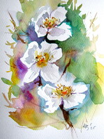 Spring florals III  -  watercolor painting - Tavaszi virágok III -  akvarell festmény