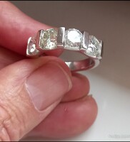 54 es 3.1Ct VVS1 H Valòdi Moissanit Gyémánt 925 Ezüst Gyürű
