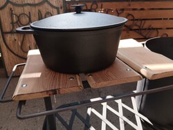 Nagy 10 Liter Lábos Holland Öntöttvas Kemence Kamadó smoker Grill bbq lábas fazék edény