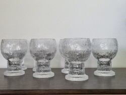 Iittala finn jégüveg konyakos poharak(7db) -Timo Sarpaneva-Kekkerit