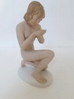Art Deco tèrdeplő női akt porcelán figura schau bach kunst nèmet steinert