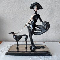 Feketehölgy porcelán szobor,ERTE  alkotás