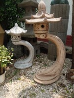 Japán kertépítő Kő lámpa 85cm  Feng Shui  kerti tó pagoda Fagyálló műkő szobor