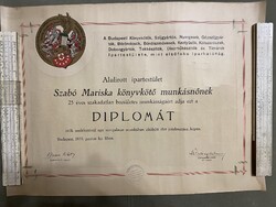 Ipartestületi elismerő oklevél ("diploma") 1933