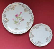 Winterling Röslau Bavaria német porcelán reggeliző tányérpár csészealj kistányér tányér