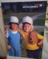 British Airways Boston Poster mounted on cardboard 50 cm x 72 cm great for lovers of Airline items