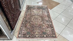 3916 Kasmíri hernyóselyem Isfahan kézi perzsa szőnyeg 90X153CM INGYEN FUTÁR